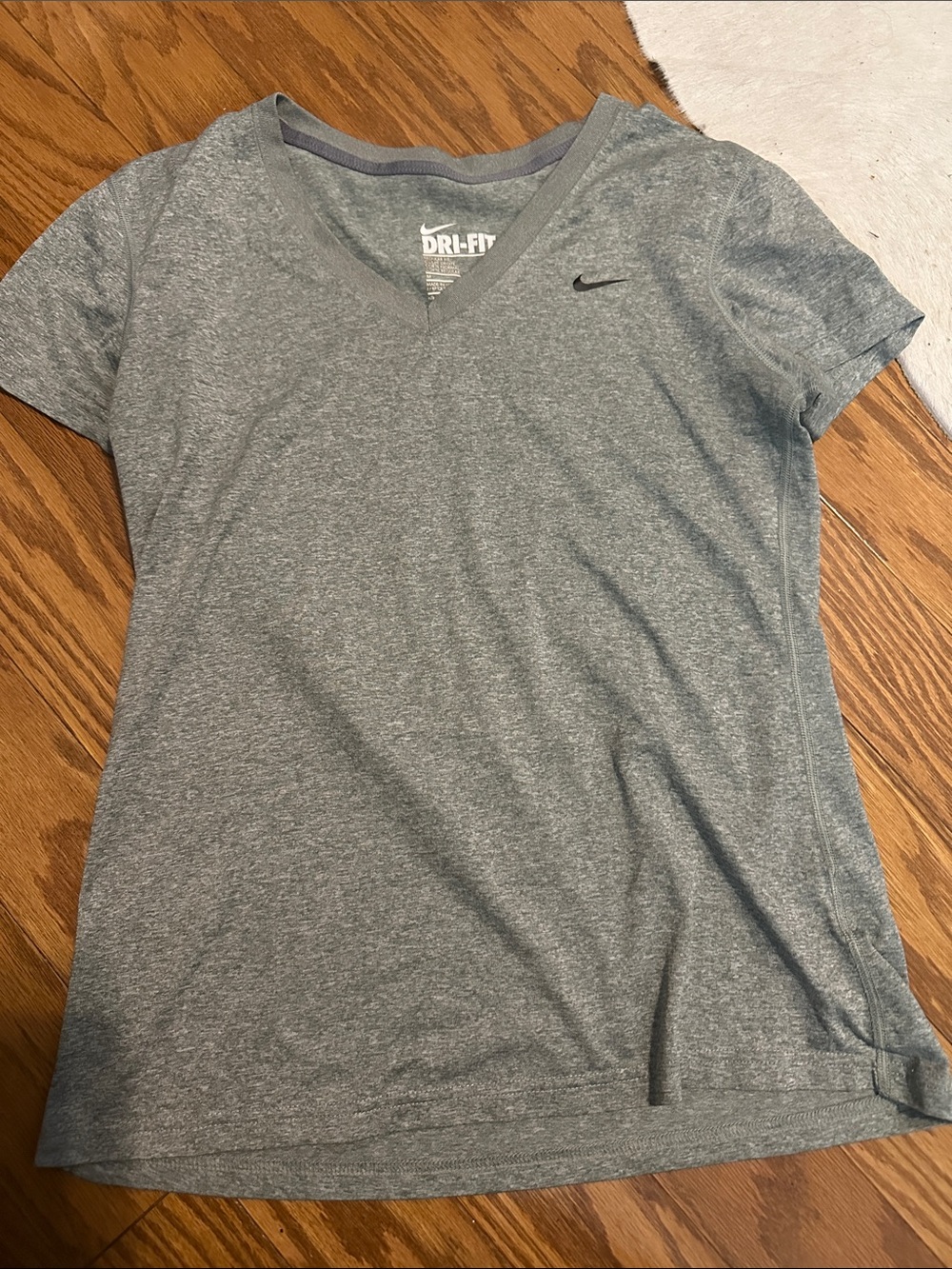 Nike Gray Dri-FIT V-Neck Short Sleeve Tee
